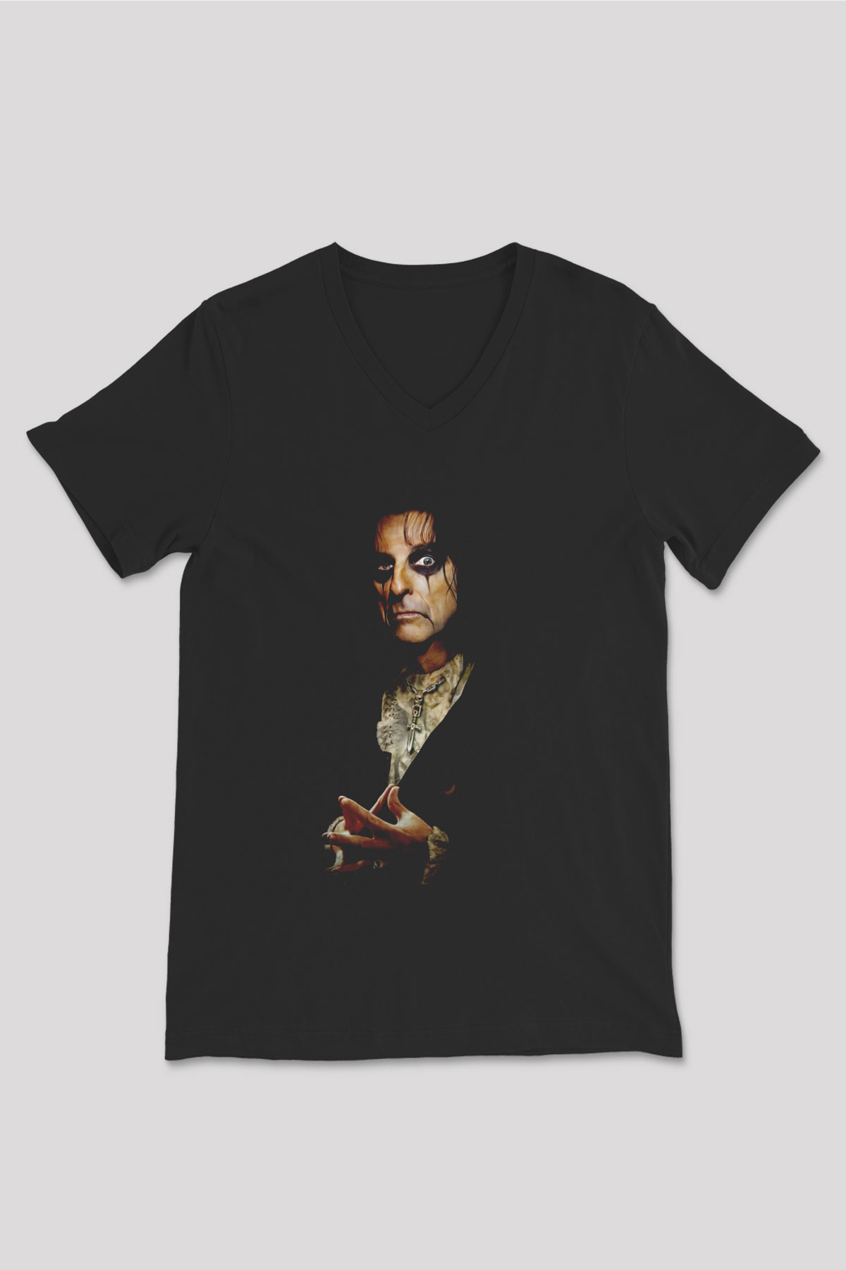 Alice Cooper Siyah Unisex V Yaka Tişört