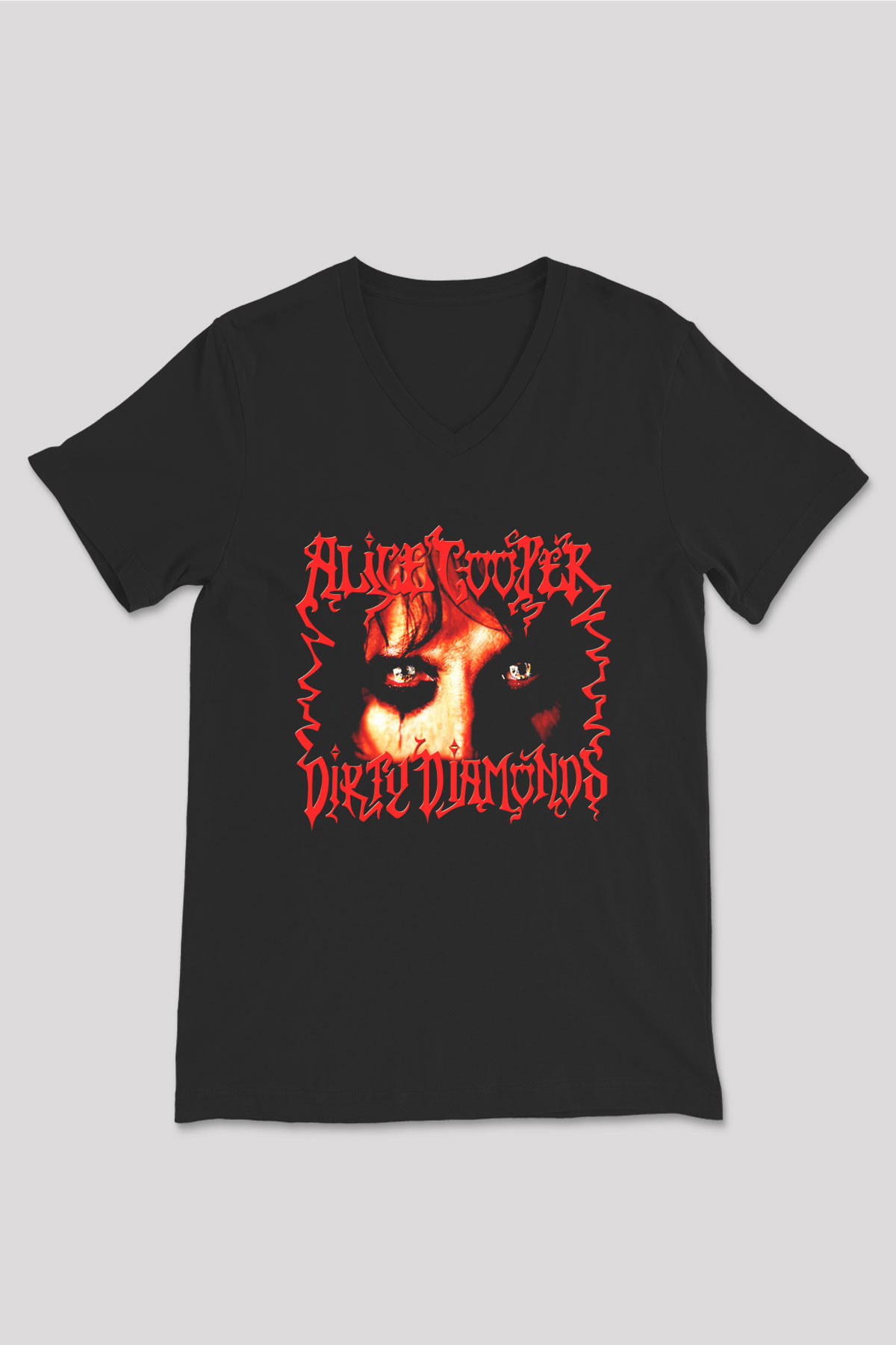 Alice Cooper Siyah Unisex V Yaka Tişört T-Shirt
