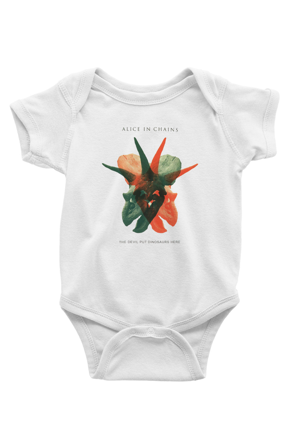 Alice in Chains Baskılı Beyaz Unisex Bebek Body - Zıbın