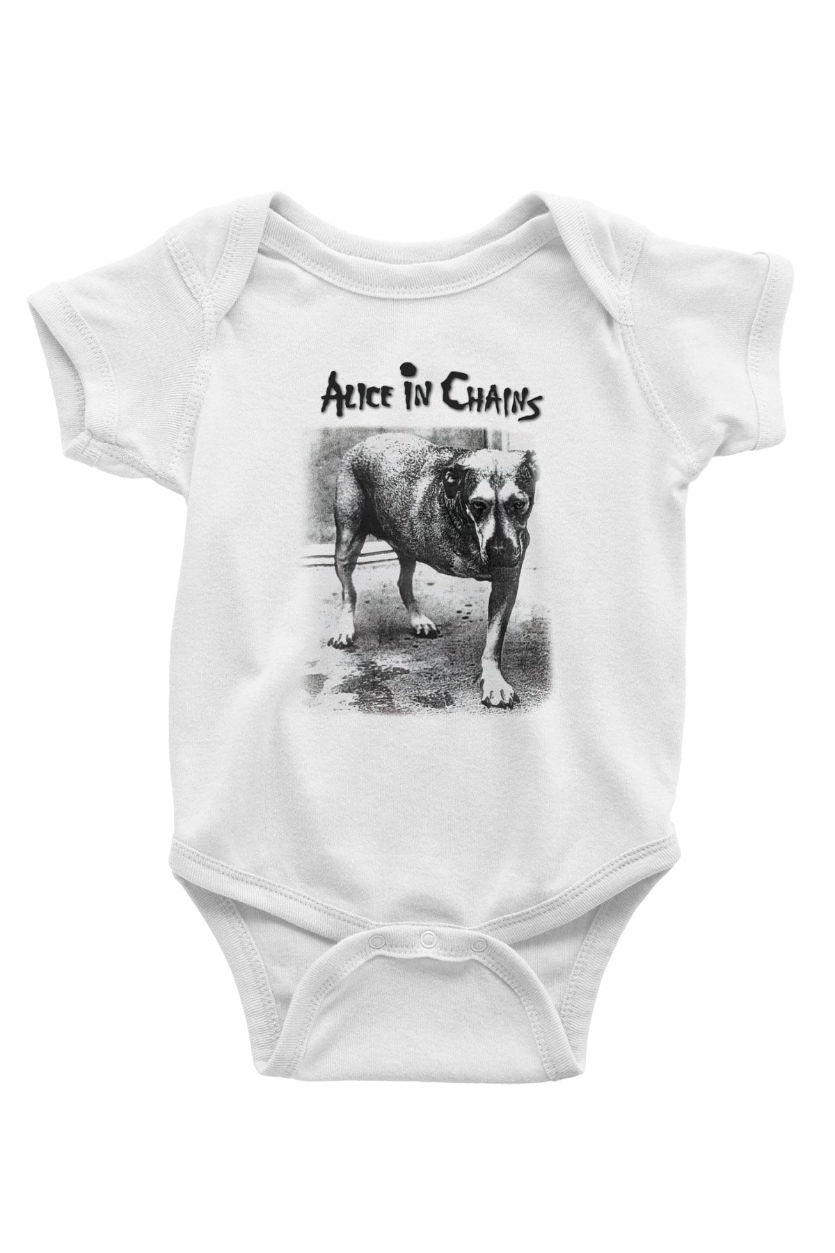 Alice in Chains Baskılı Beyaz Unisex Bebek Body - Zıbın