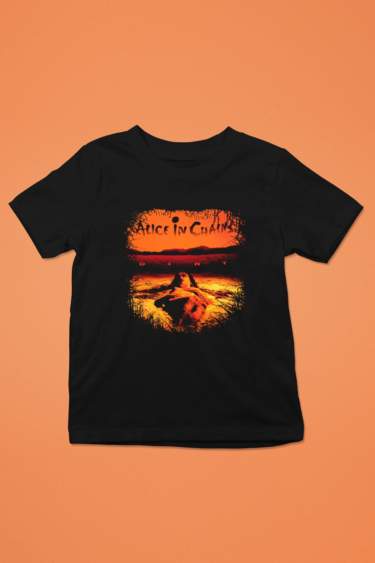 Alice in Chains Baskılı Siyah Unisex Çocuk Tişört