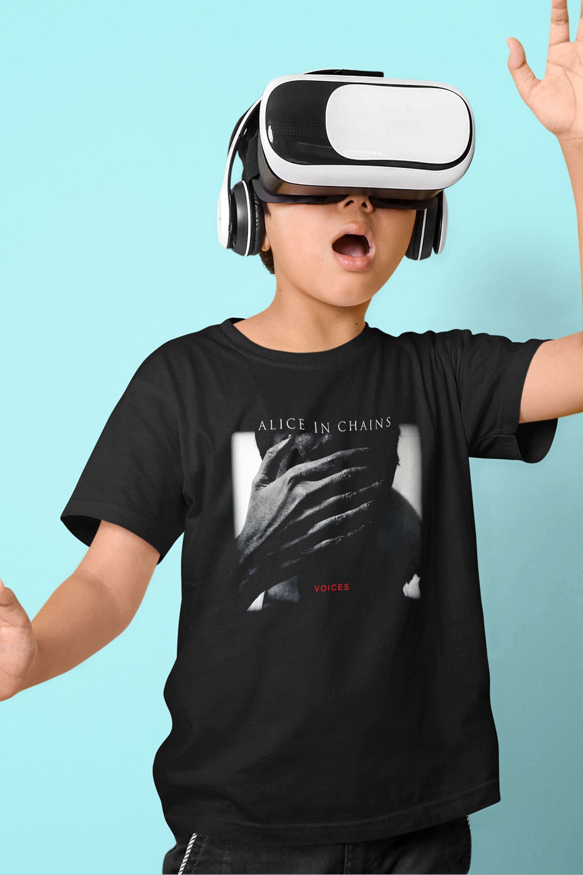 Alice in Chains Baskılı Siyah Unisex Çocuk Tişört