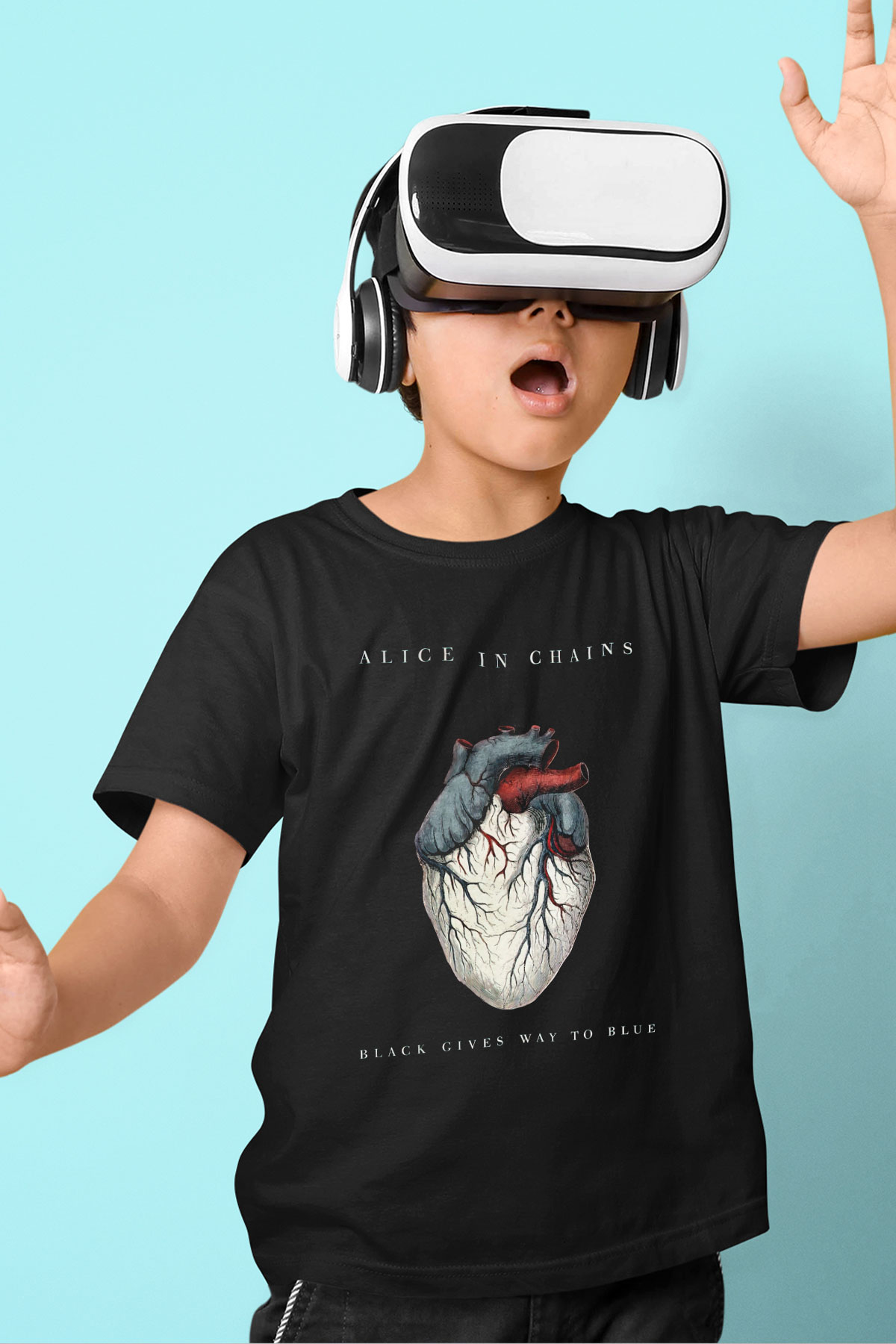 Alice in Chains Baskılı Siyah Unisex Çocuk Tişört