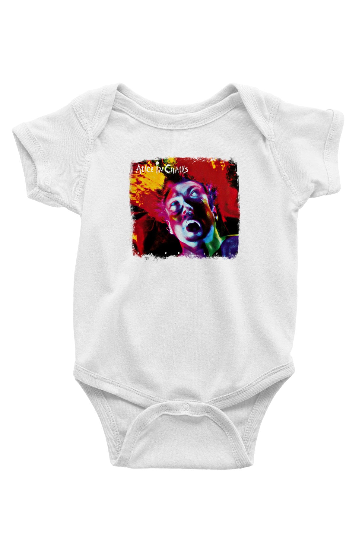 Alice in Chains Baskılı Unisex Beyaz Bebek Body - Zıbın