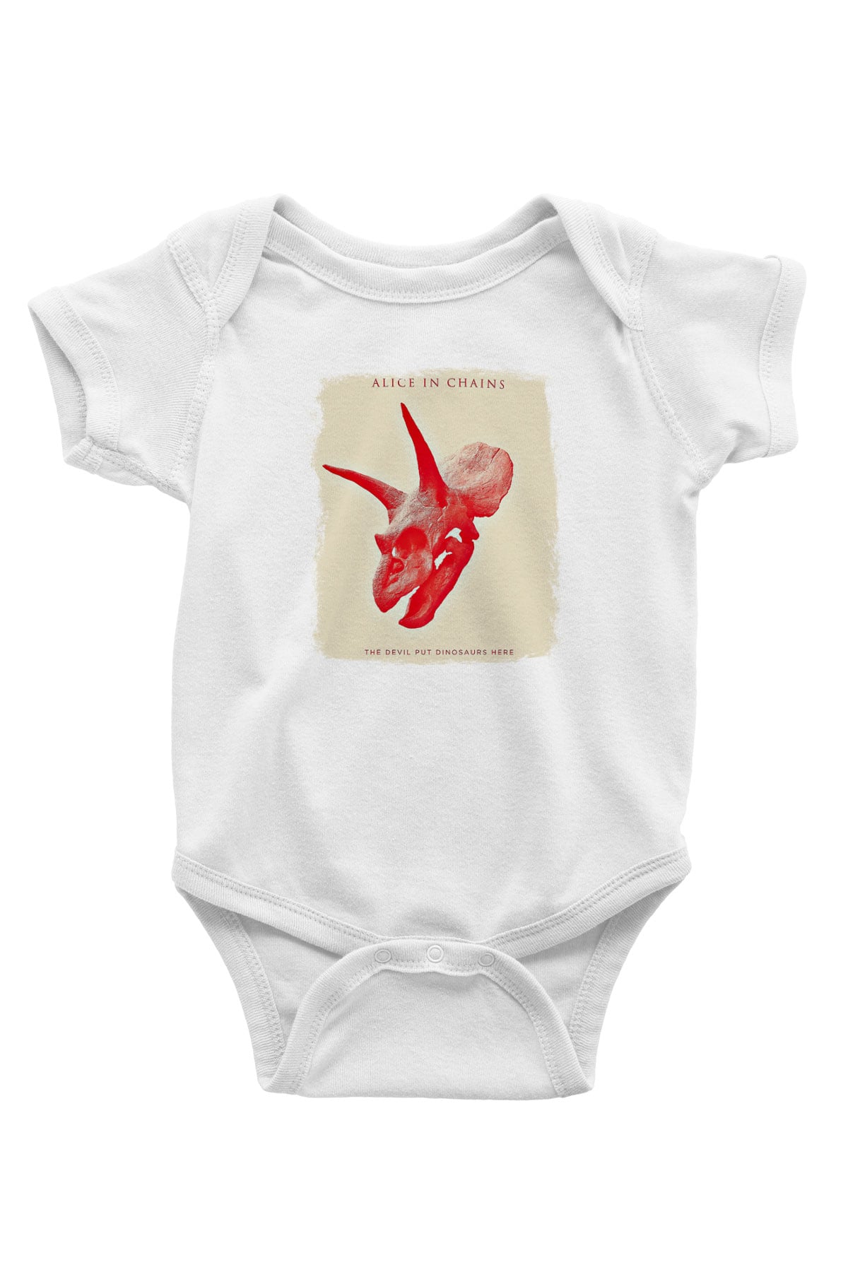Alice in Chains Baskılı Unisex Beyaz Bebek Body - Zıbın