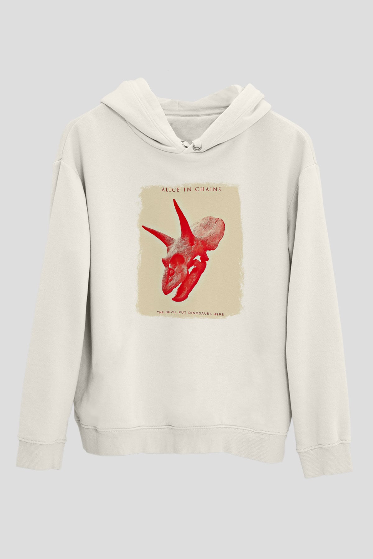 Alice in Chains Baskılı Unisex Beyaz Hoodie
