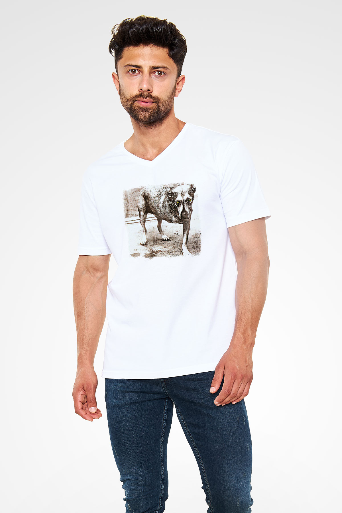 Alice in Chains Baskılı Unisex Beyaz V Yaka Tişört