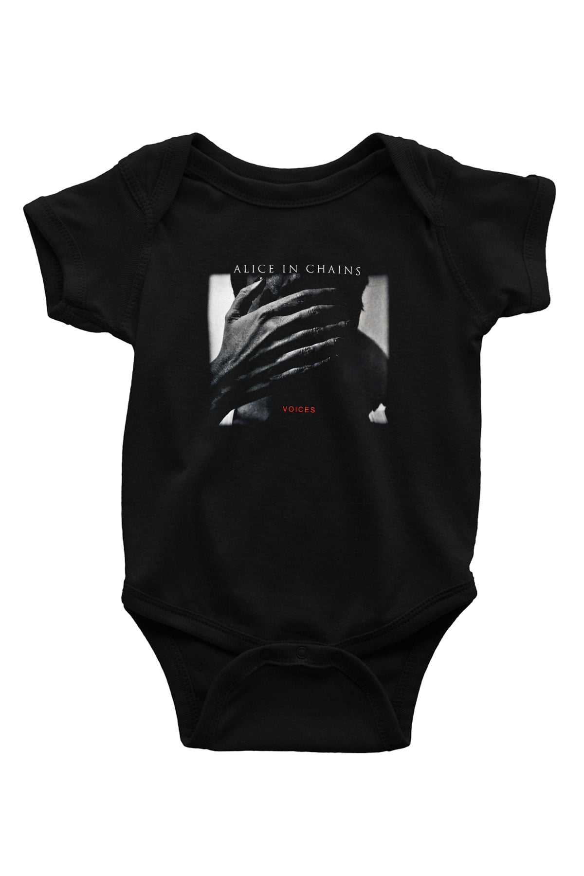 Alice in Chains Baskılı Unisex Siyah Bebek Body - Zıbın