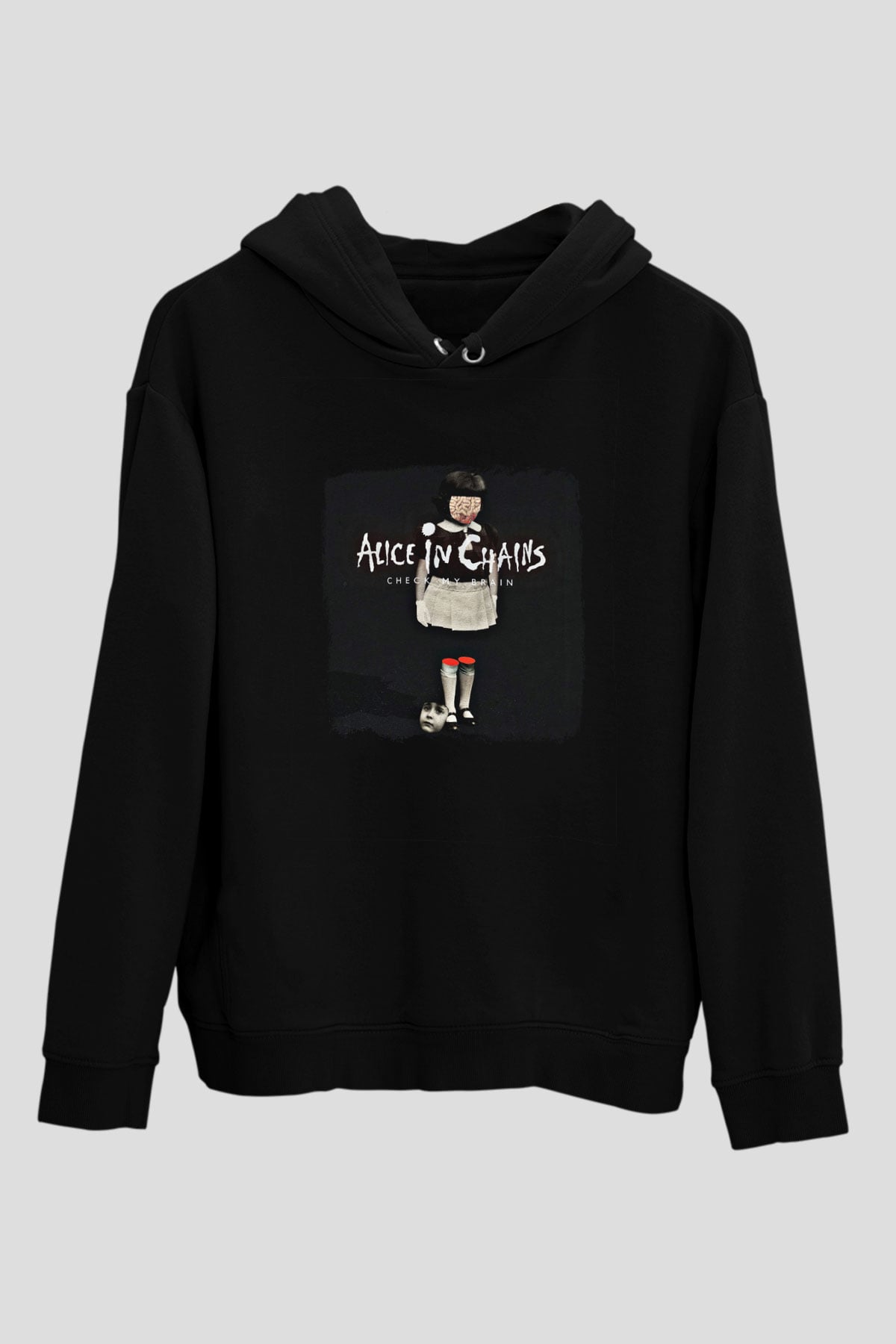 Alice in Chains Baskılı Unisex Siyah Hoodie