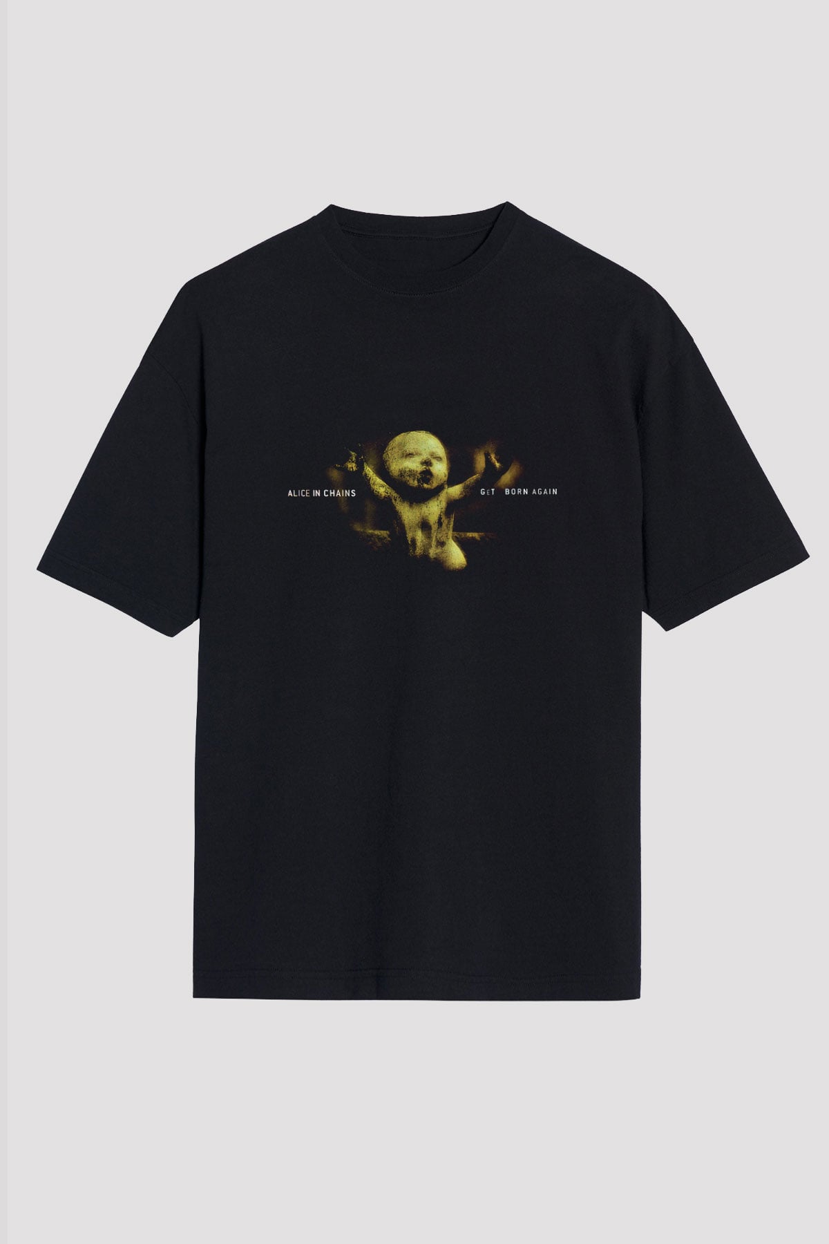 Alice in Chains Baskılı Unisex Siyah Oversize Tişört