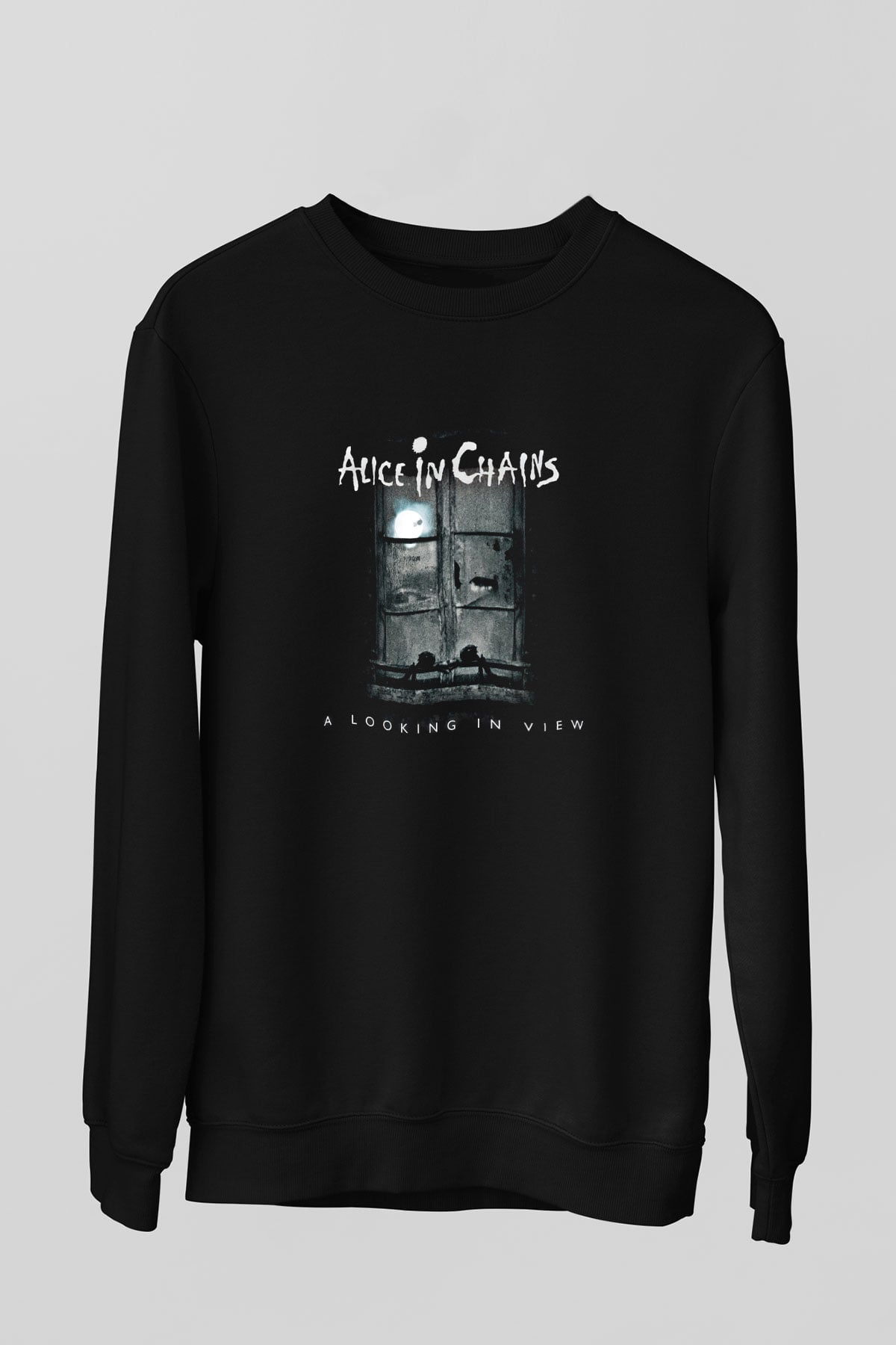 Alice in Chains Baskılı Unisex Siyah Sweatshirt
