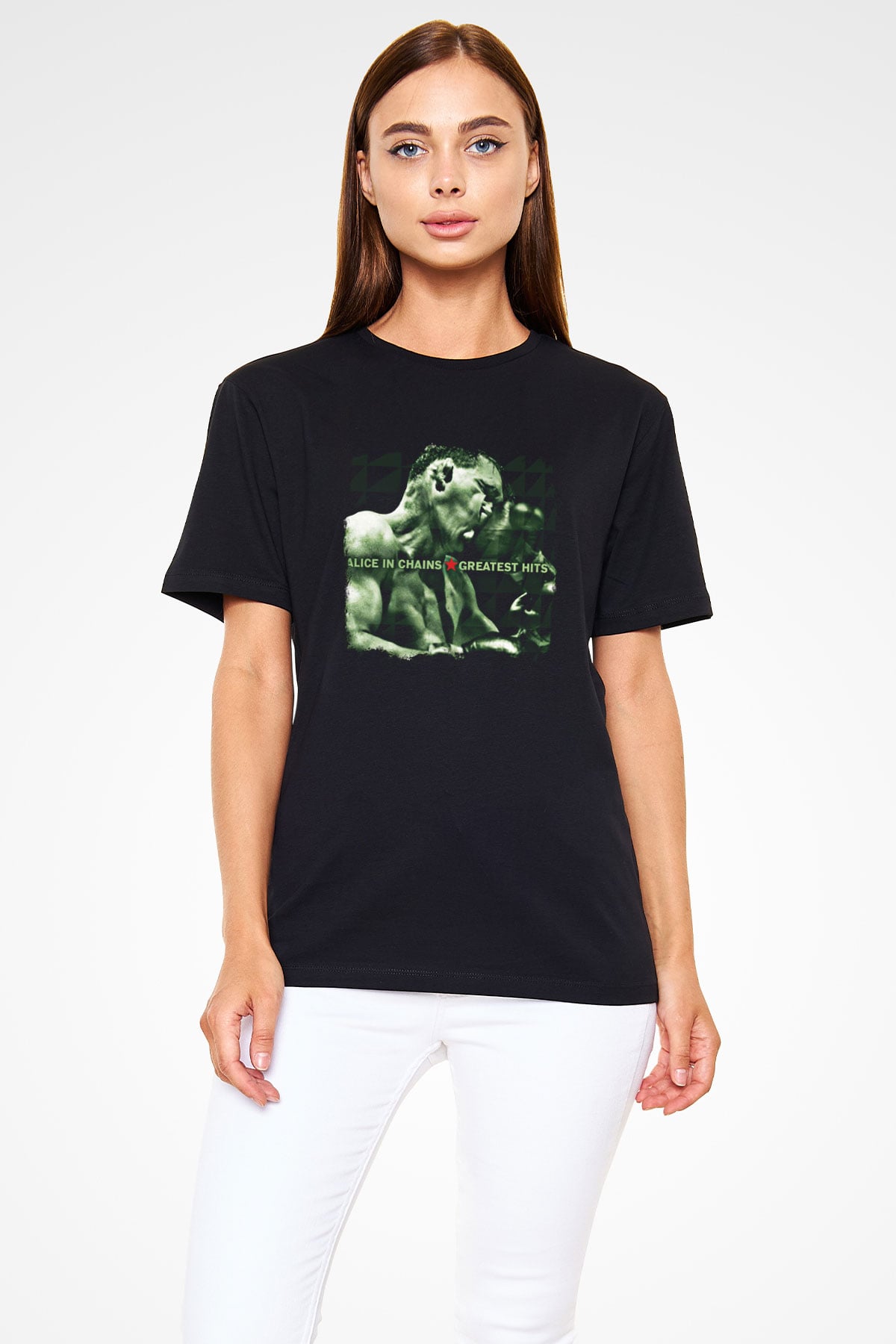 Alice in Chains Baskılı Unisex Siyah Tişört