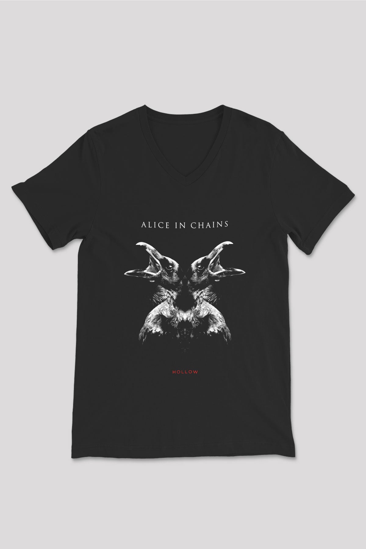 Alice in Chains Baskılı Unisex Siyah V Yaka Tişört