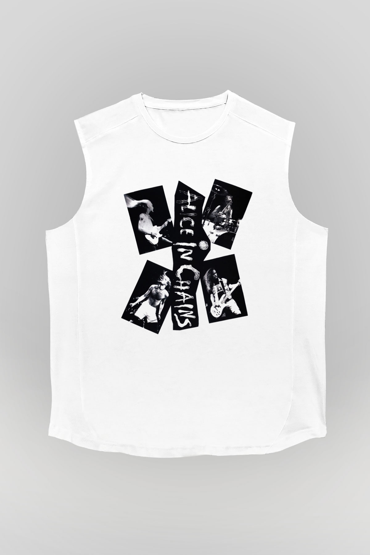 Alice in Chains Beyaz Unisex Kolsuz Tişört