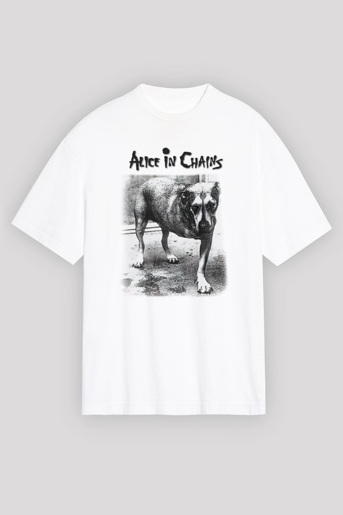 Alice in Chains Beyaz Unisex Oversize Tişört T-Shirt