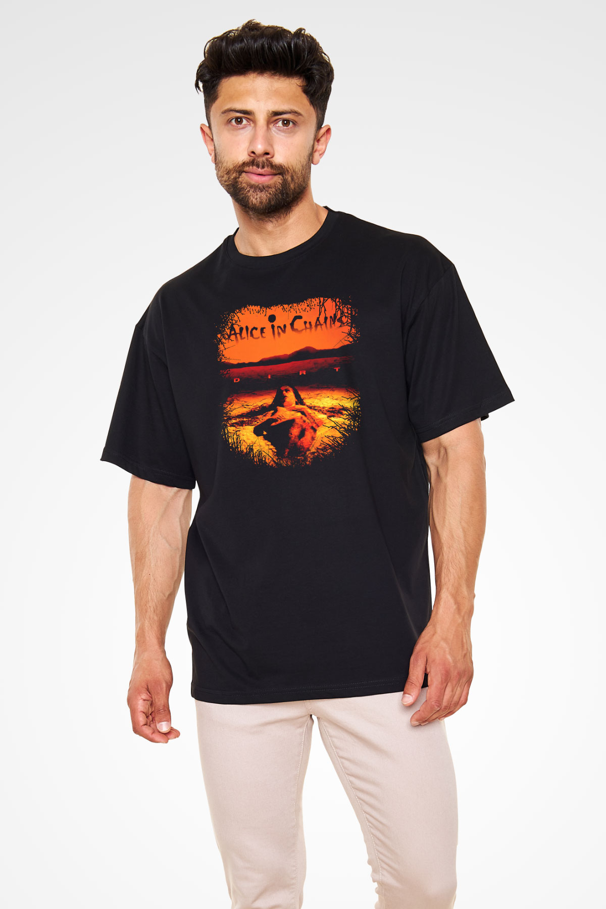 Alice in Chains Siyah Unisex Oversize Tişört T-Shirt