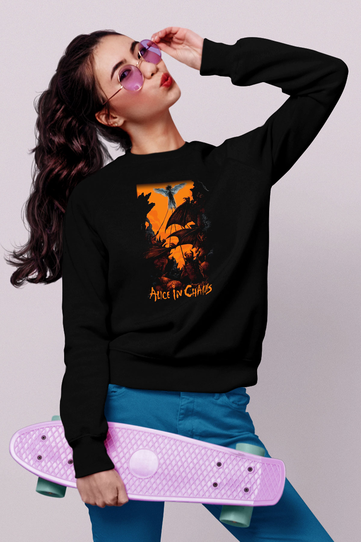 Alice in Chains Siyah Unisex Sweatshirt
