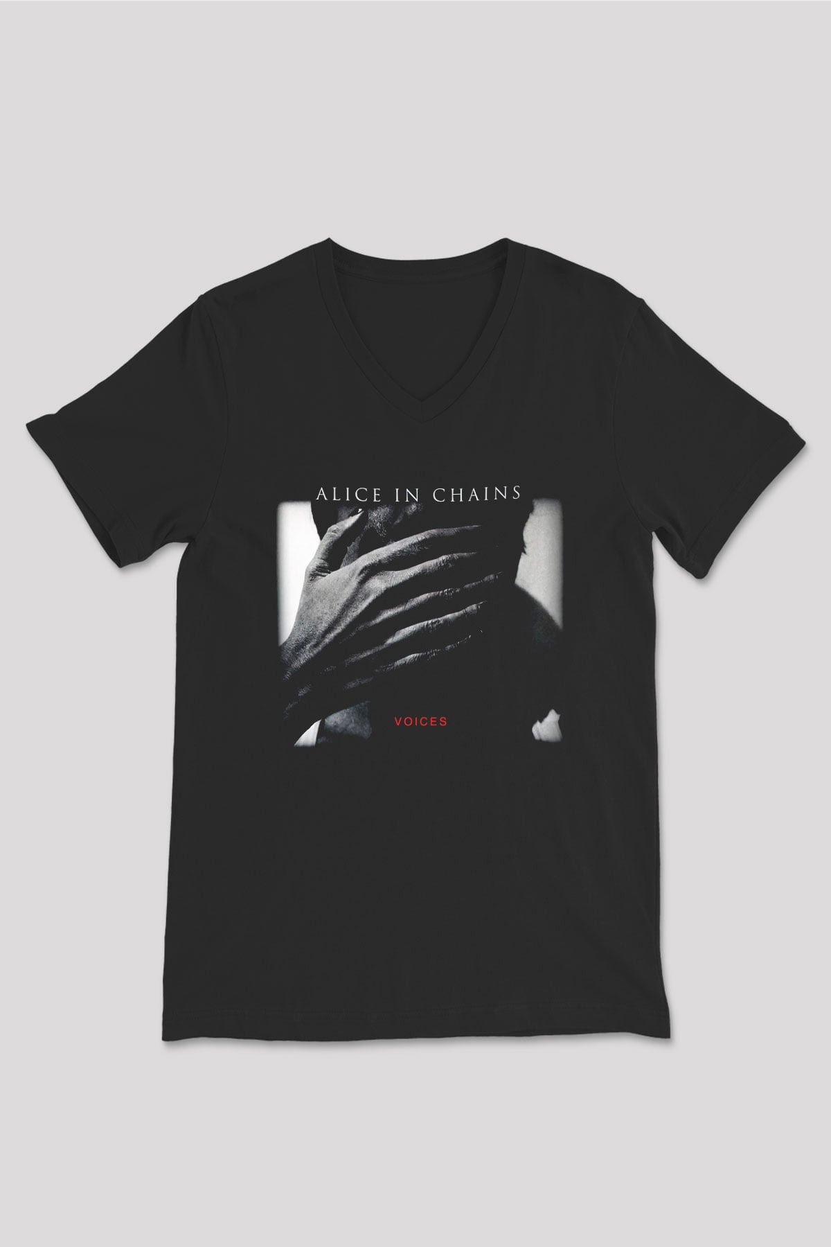 Alice in Chains Siyah Unisex V Yaka Tişört T-Shirt