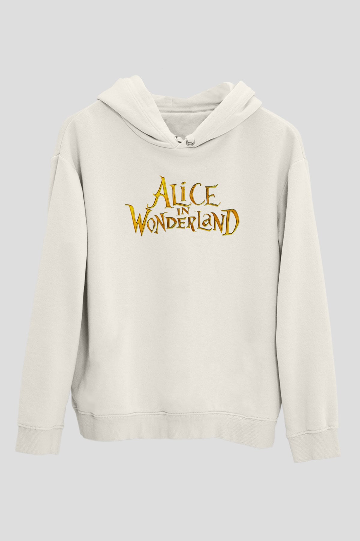 Alice in Wonderland Beyaz Unisex Hoodie