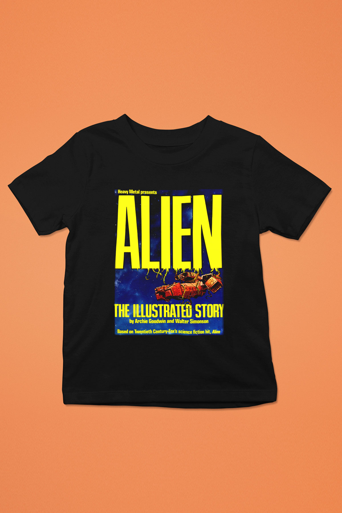 Alien Baskılı Siyah Unisex Çocuk Tişört