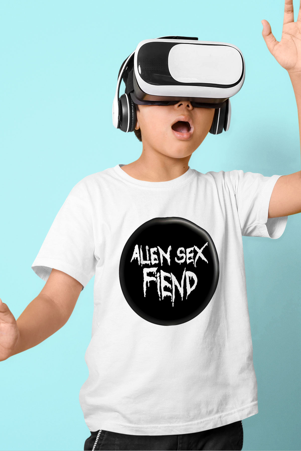 Alien Sex Fiend Baskılı Beyaz Unisex Beyaz Çocuk Tişört - Tshirt