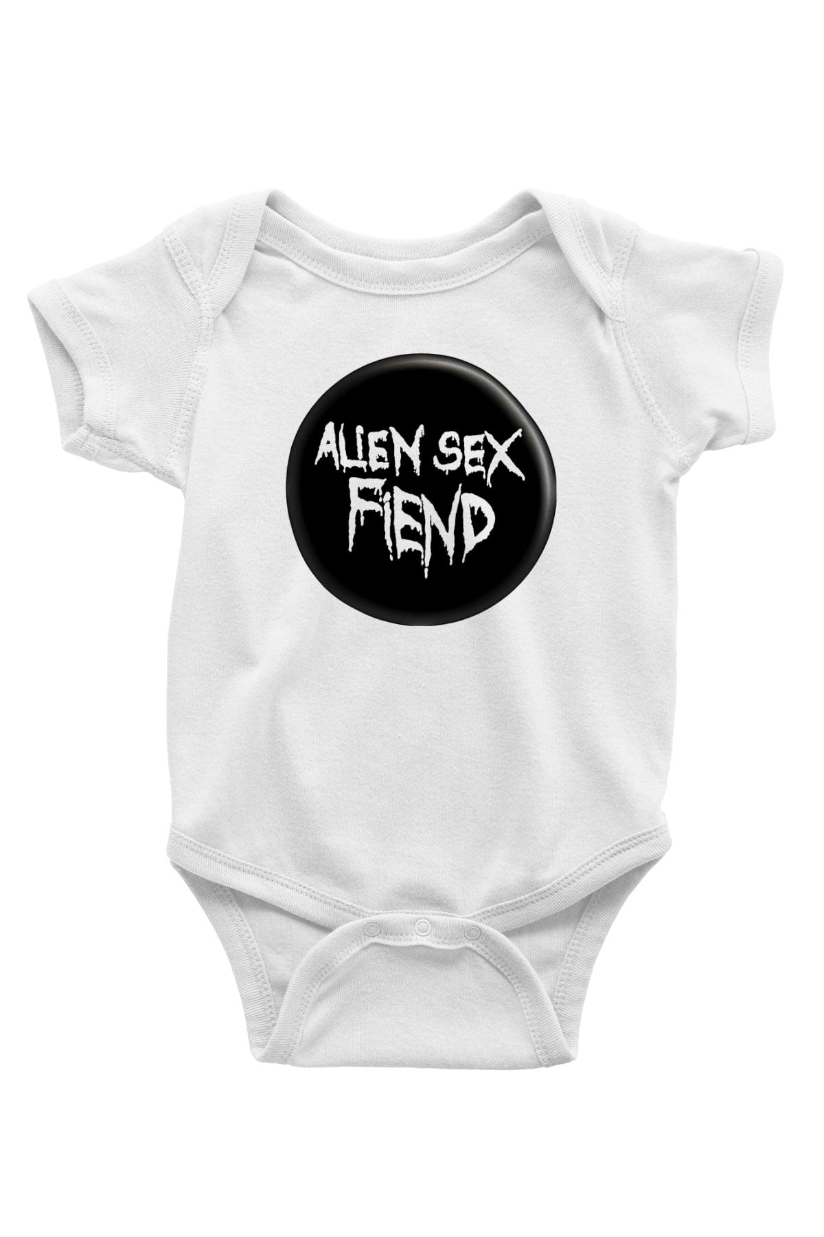 Alien Sex Fiend Baskılı Beyaz Unisex Bebek Body - Zıbın