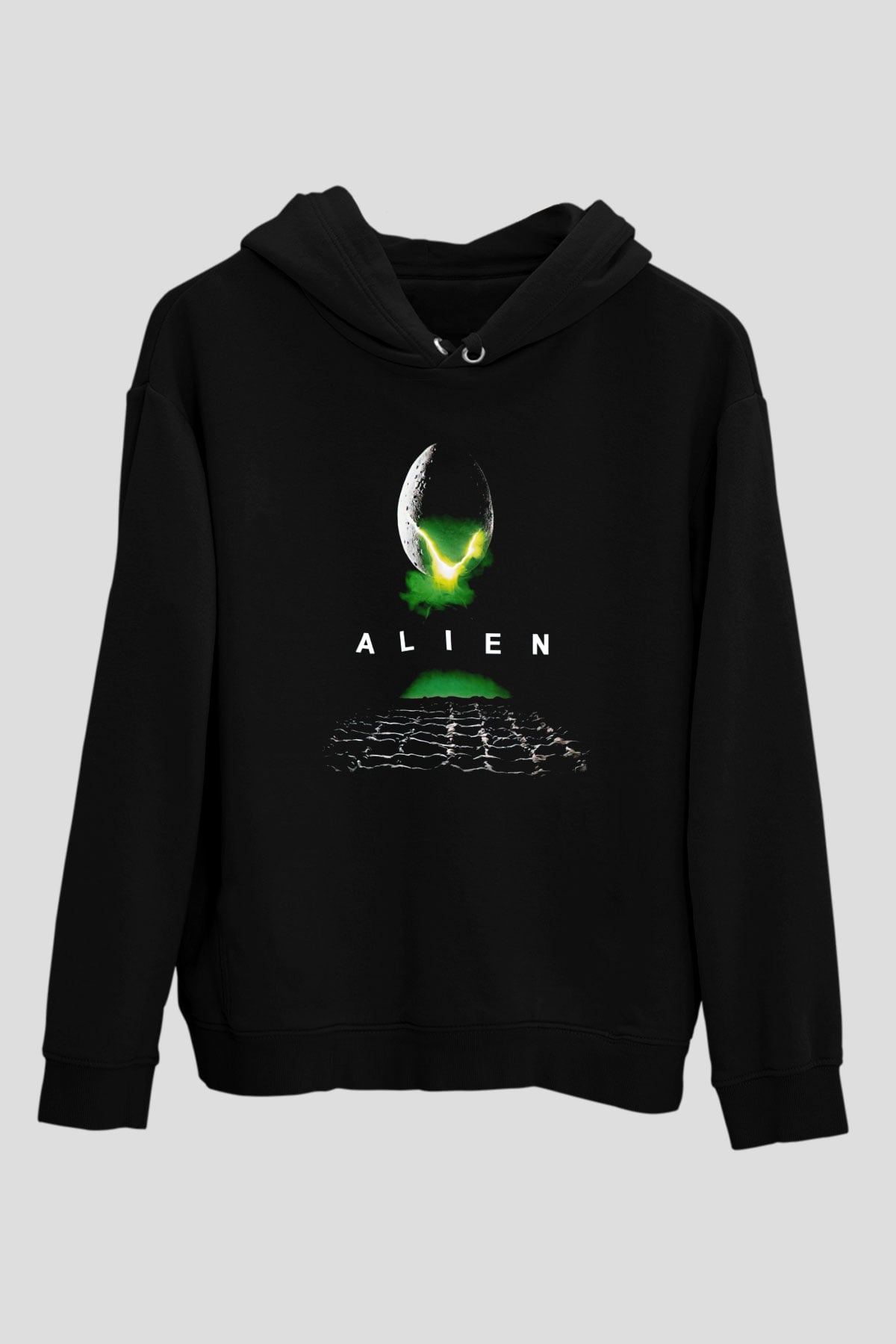 Alien Siyah Unisex Hoodie