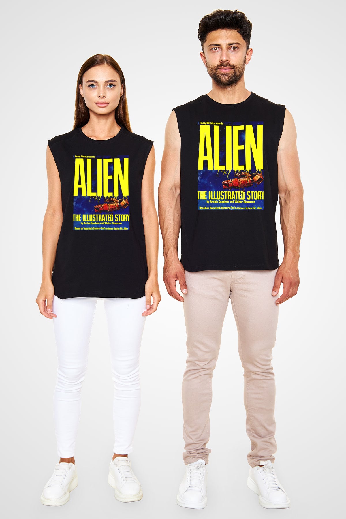 Alien Siyah Unisex Kolsuz Tişört