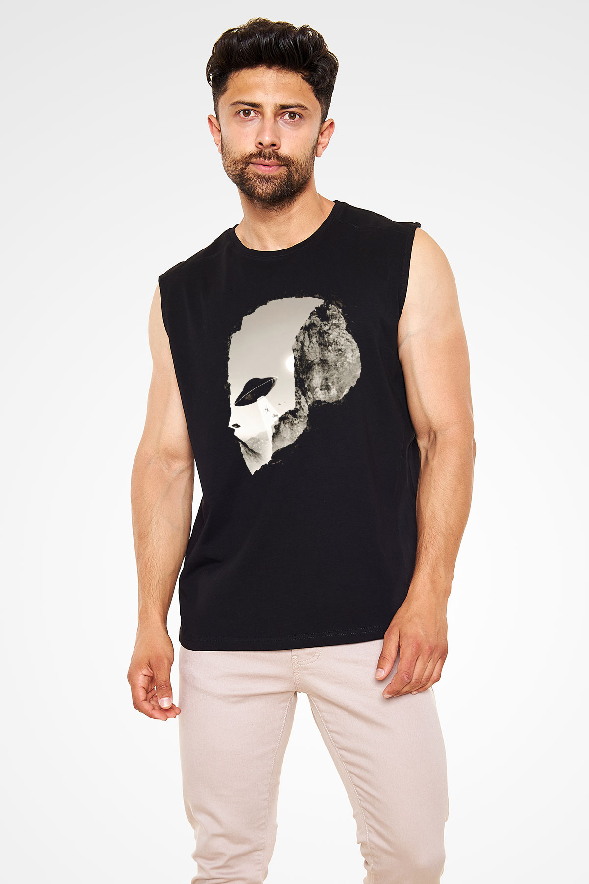 Alien Siyah Unisex Kolsuz Tişört