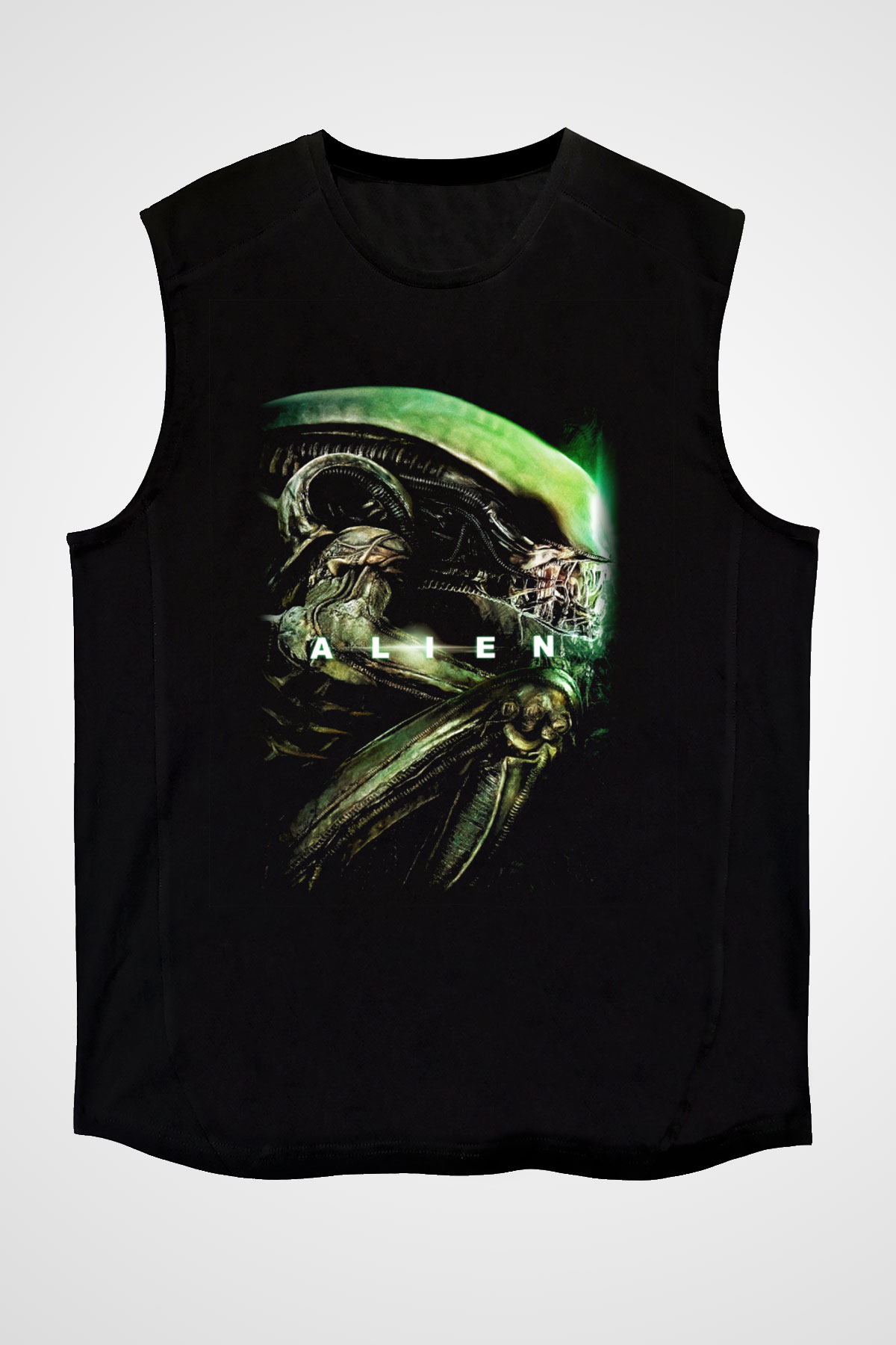 Alien Siyah Unisex Kolsuz Tişört