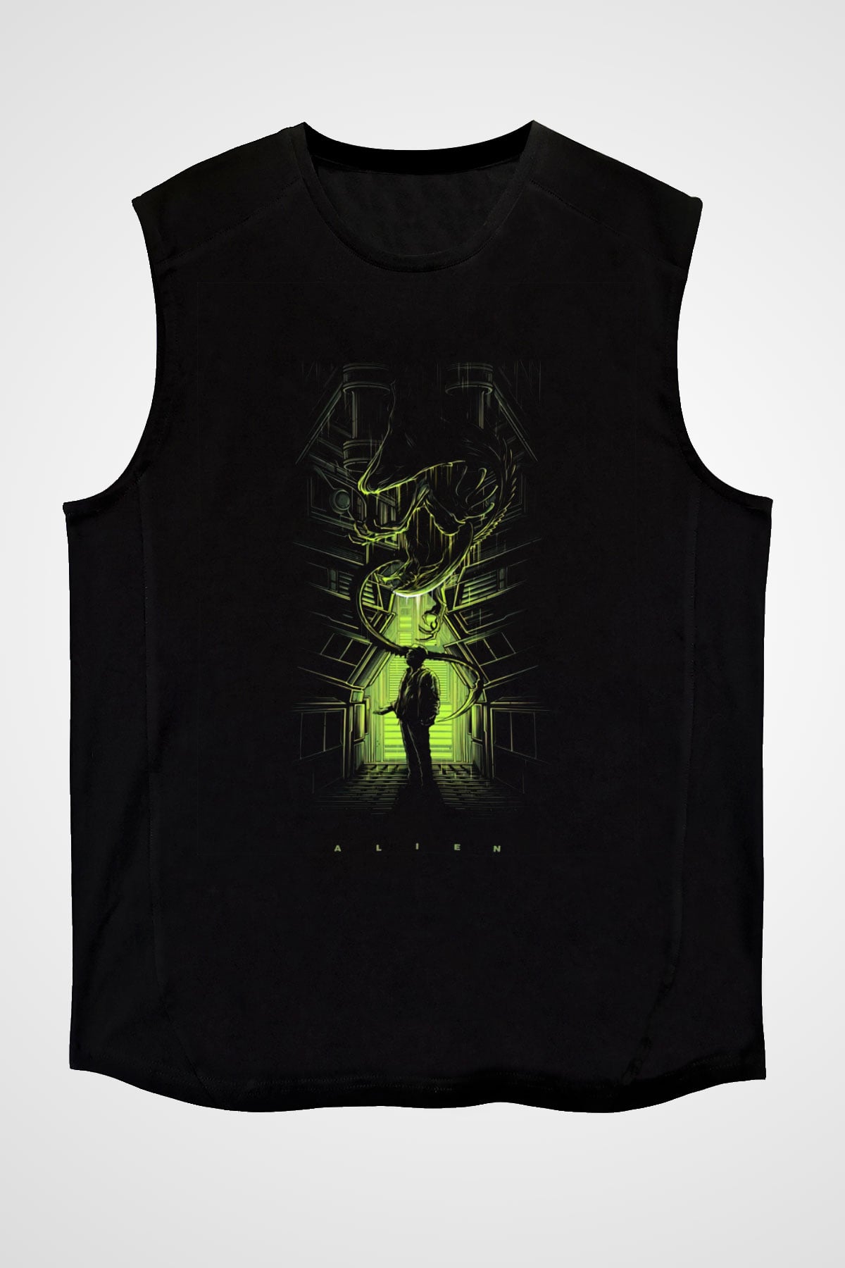 Alien Siyah Unisex Kolsuz Tişört