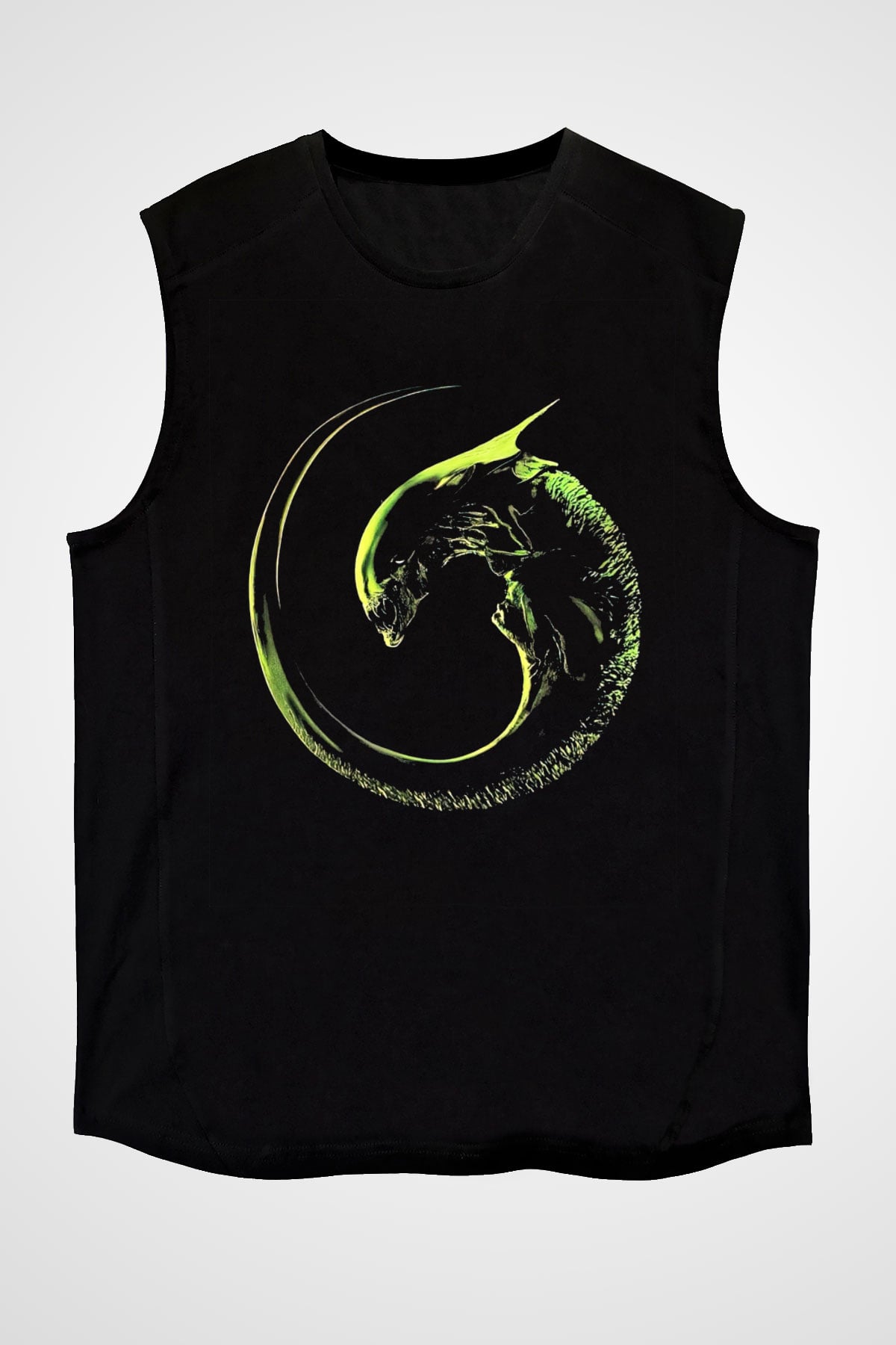 Alien Siyah Unisex Kolsuz Tişört
