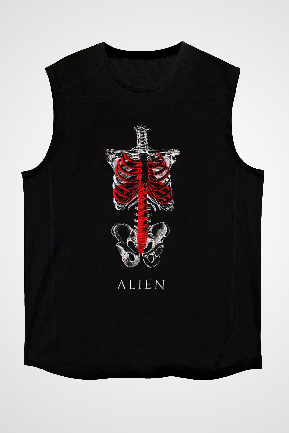 Alien Siyah Unisex Kolsuz Tişört