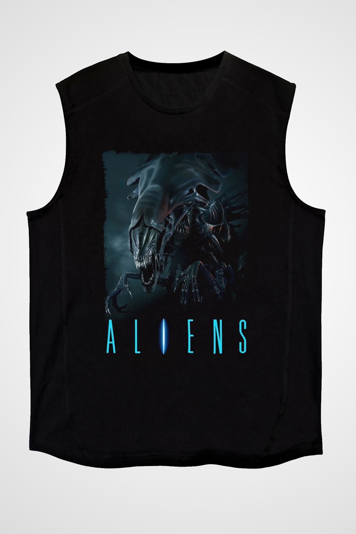 Alien Siyah Unisex Kolsuz Tişört