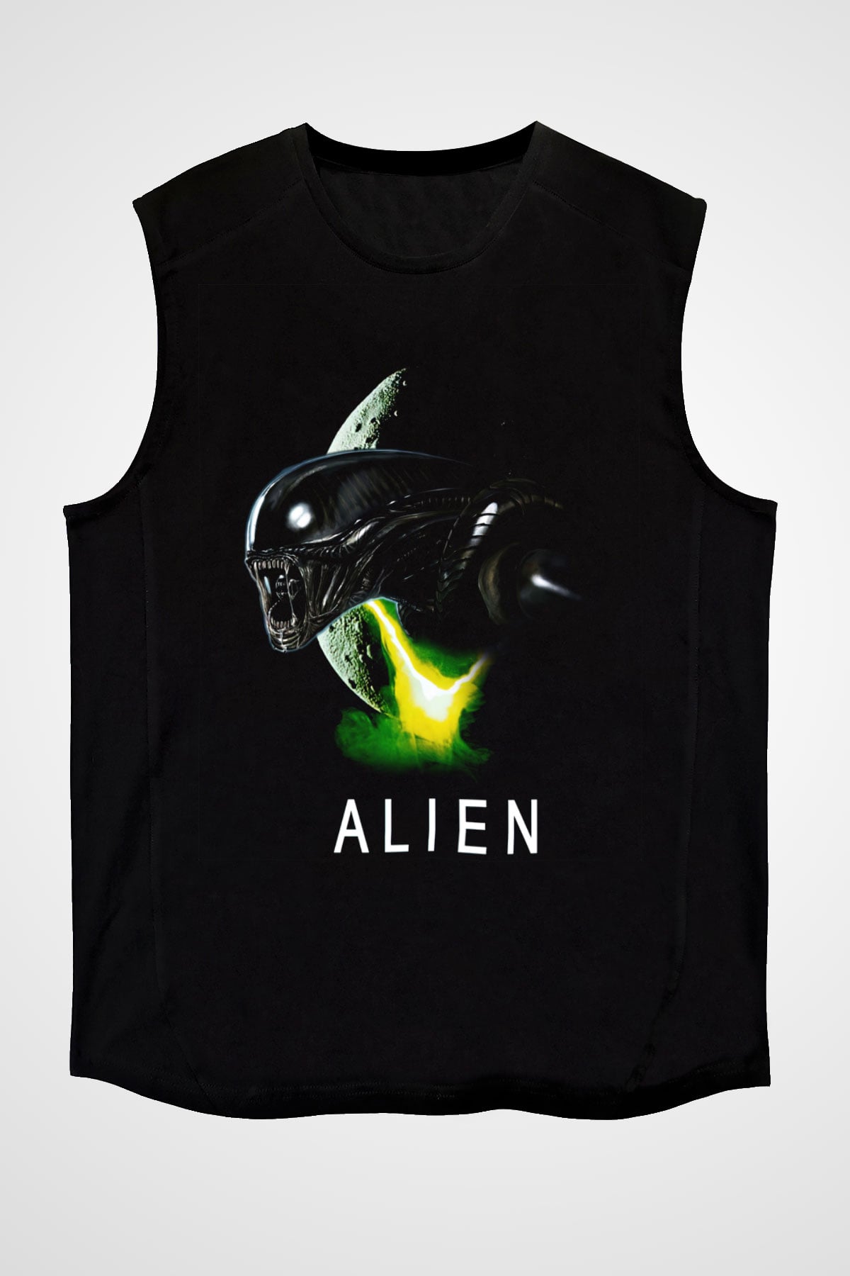 Alien Siyah Unisex Kolsuz Tişört