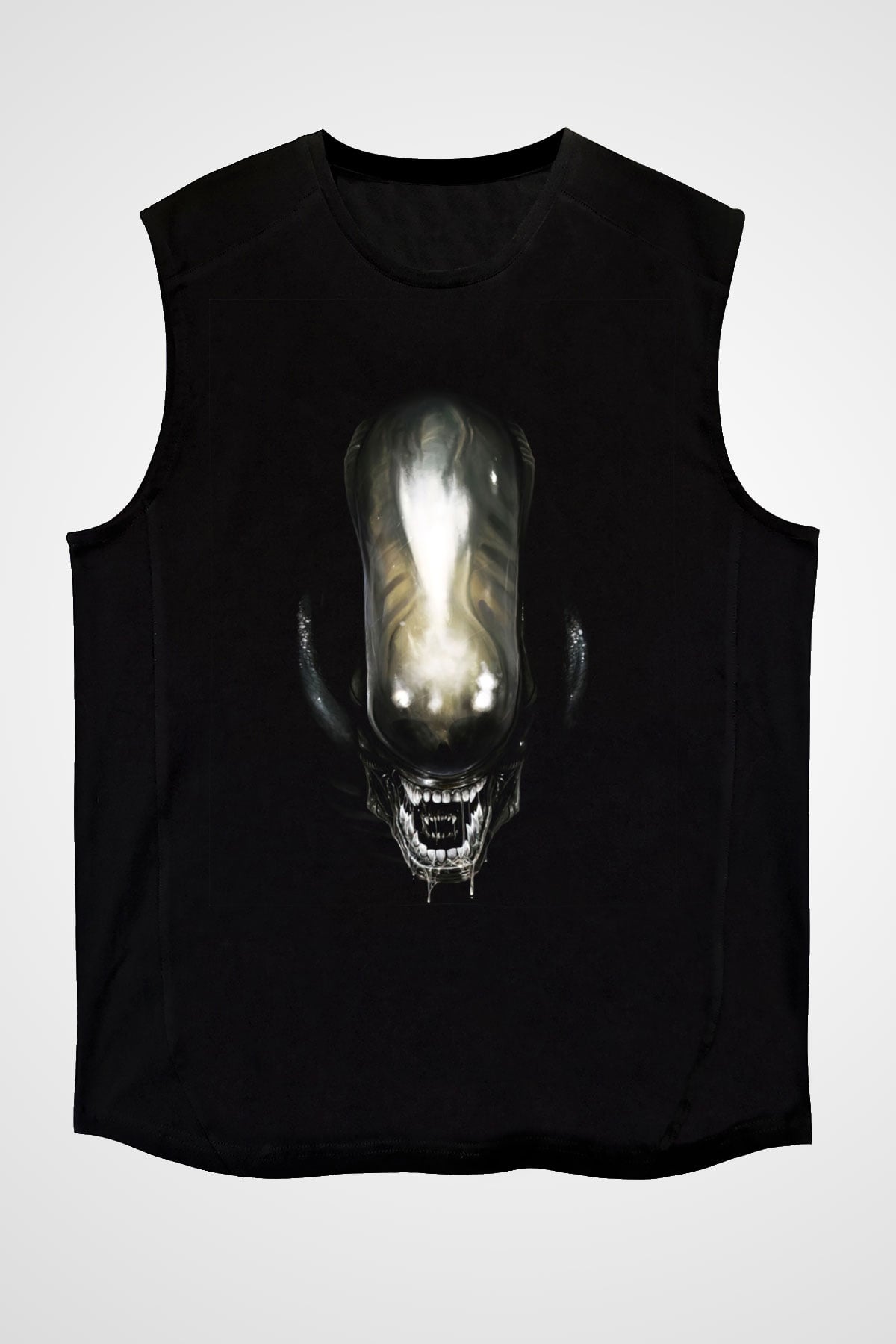 Alien Siyah Unisex Kolsuz Tişört