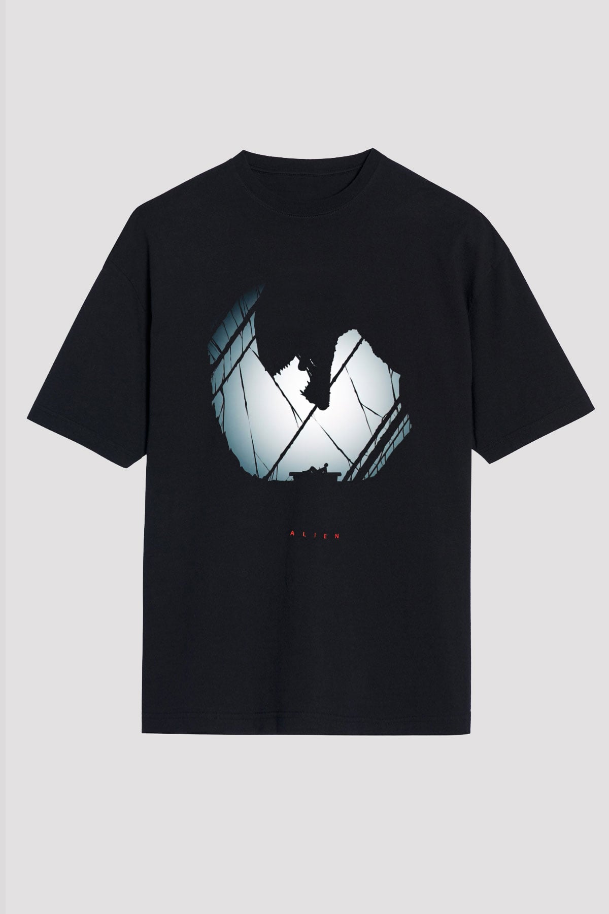 Alien Siyah Unisex Oversize Tişört T-Shirt