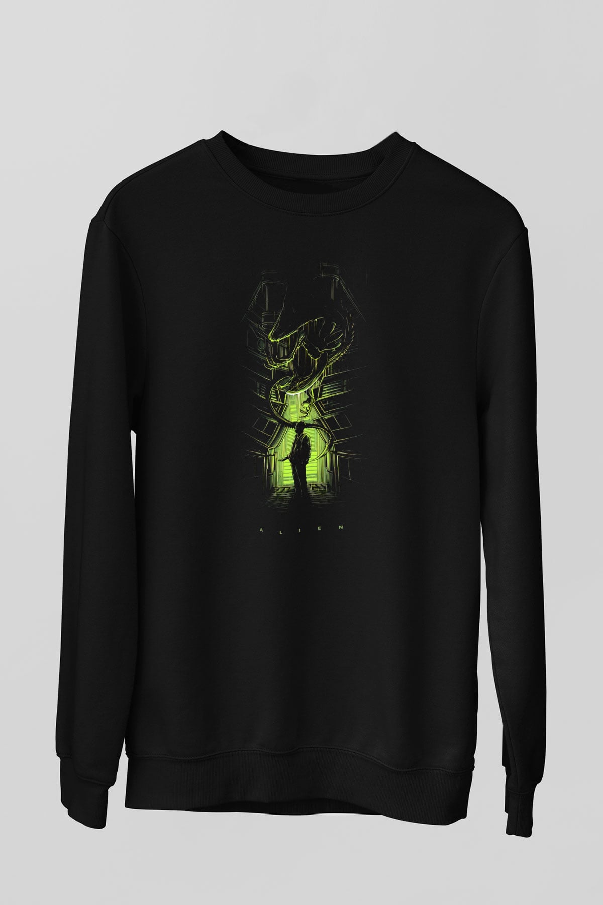 Alien Siyah Unisex Sweatshirt