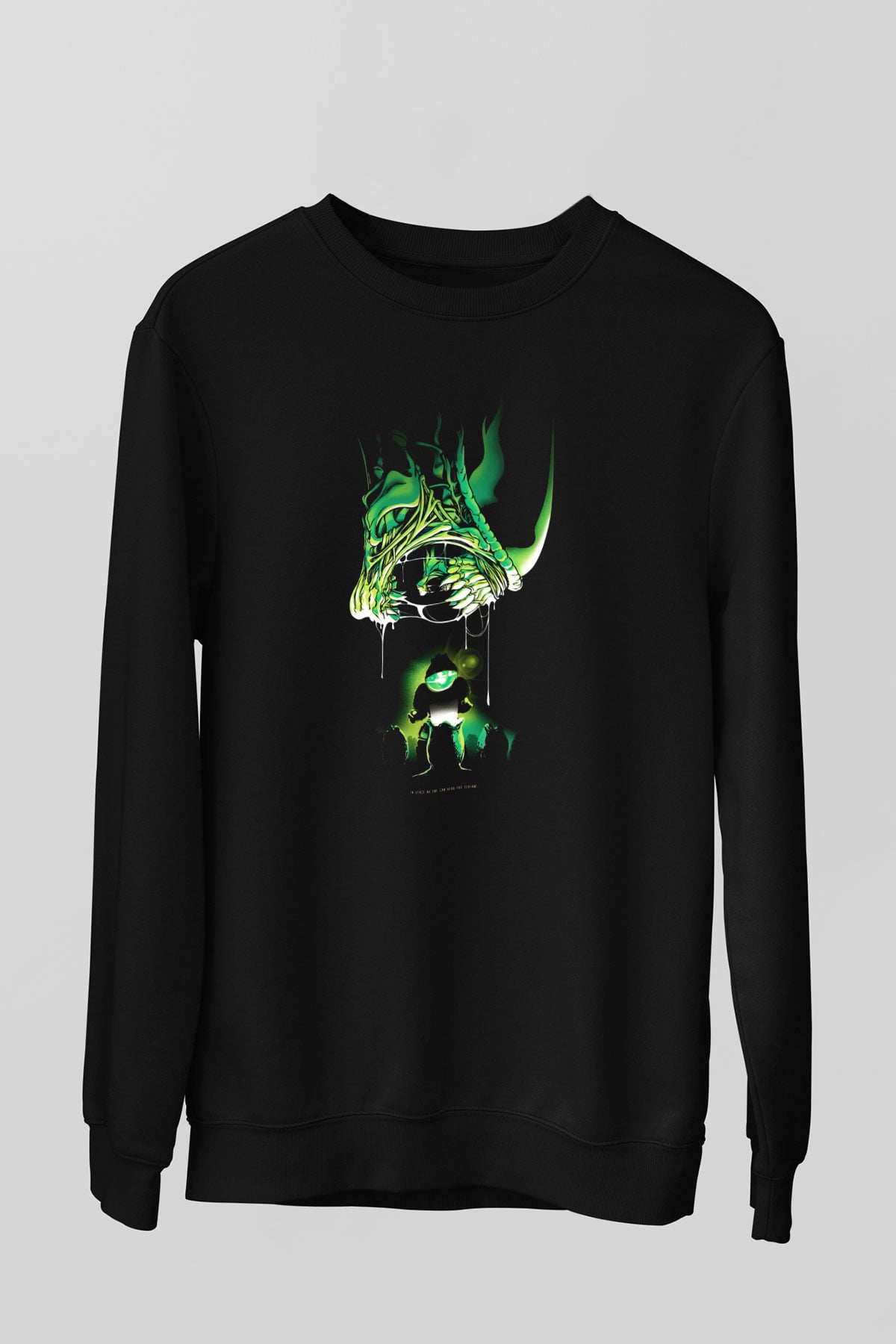 Alien Siyah Unisex Sweatshirt