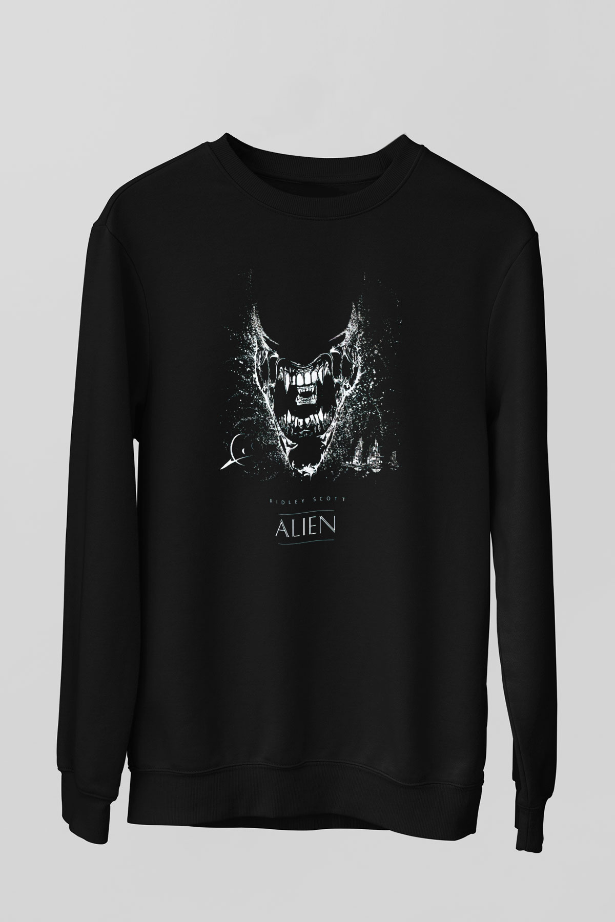 Alien Siyah Unisex Sweatshirt