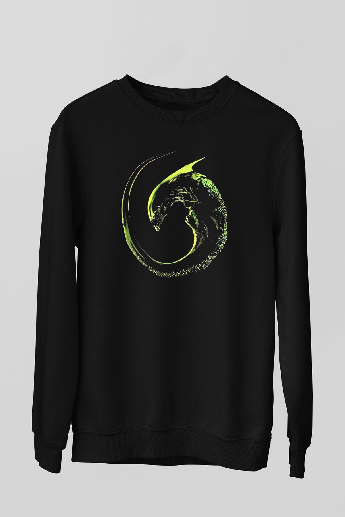 Alien Siyah Unisex Sweatshirt