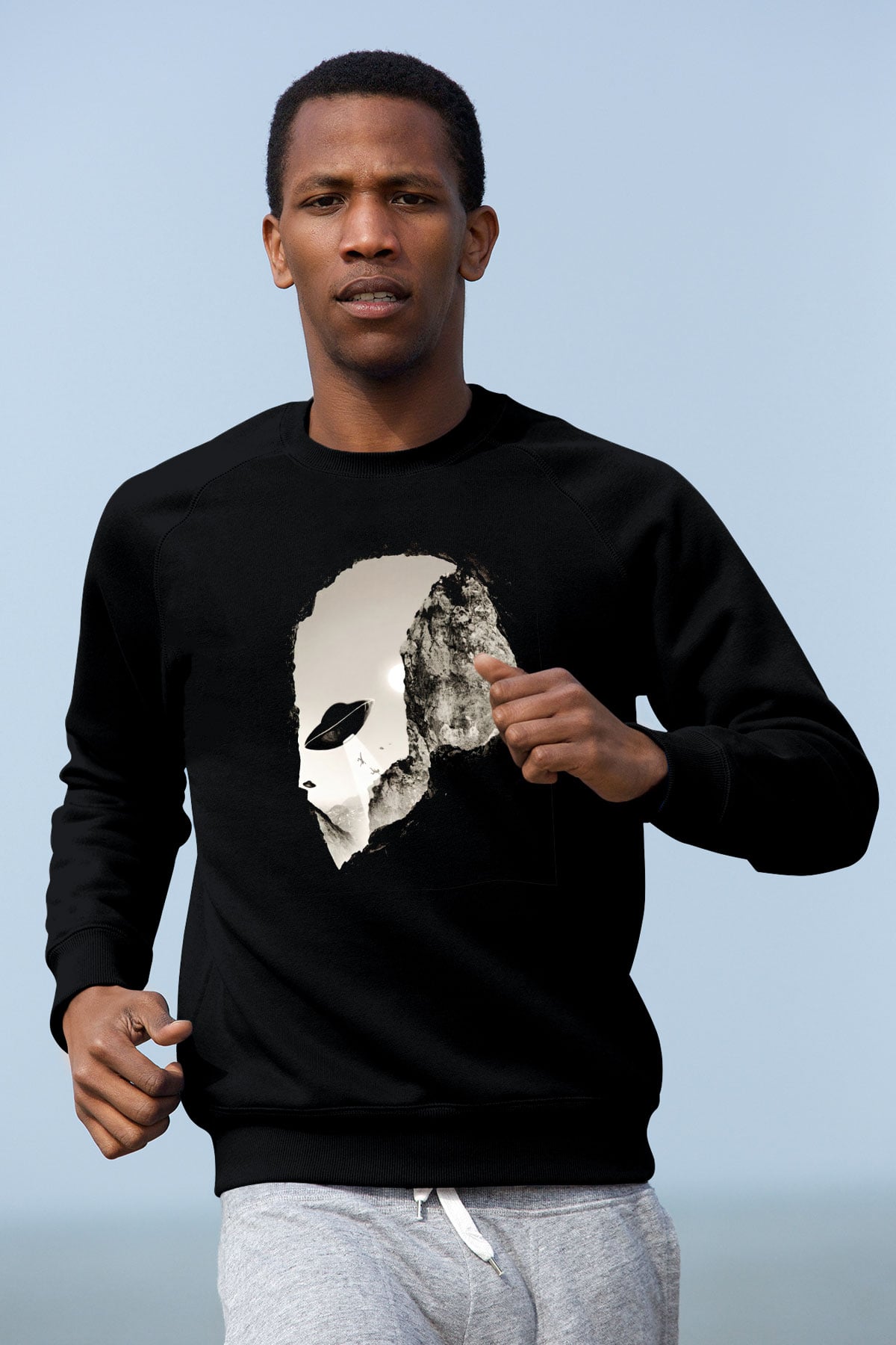 Alien Siyah Unisex Sweatshirt