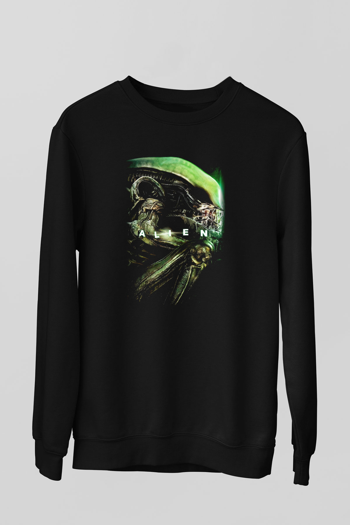 Alien Siyah Unisex Sweatshirt