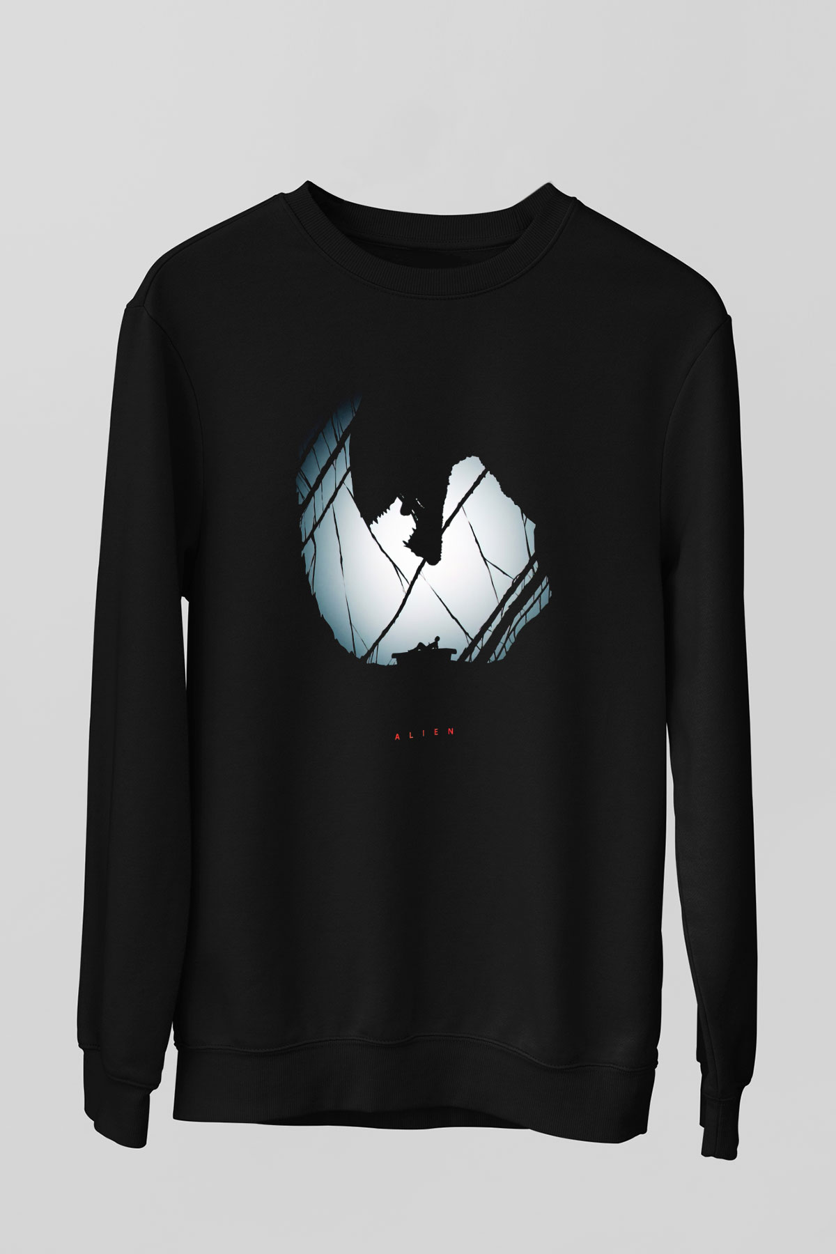 Alien Siyah Unisex Sweatshirt
