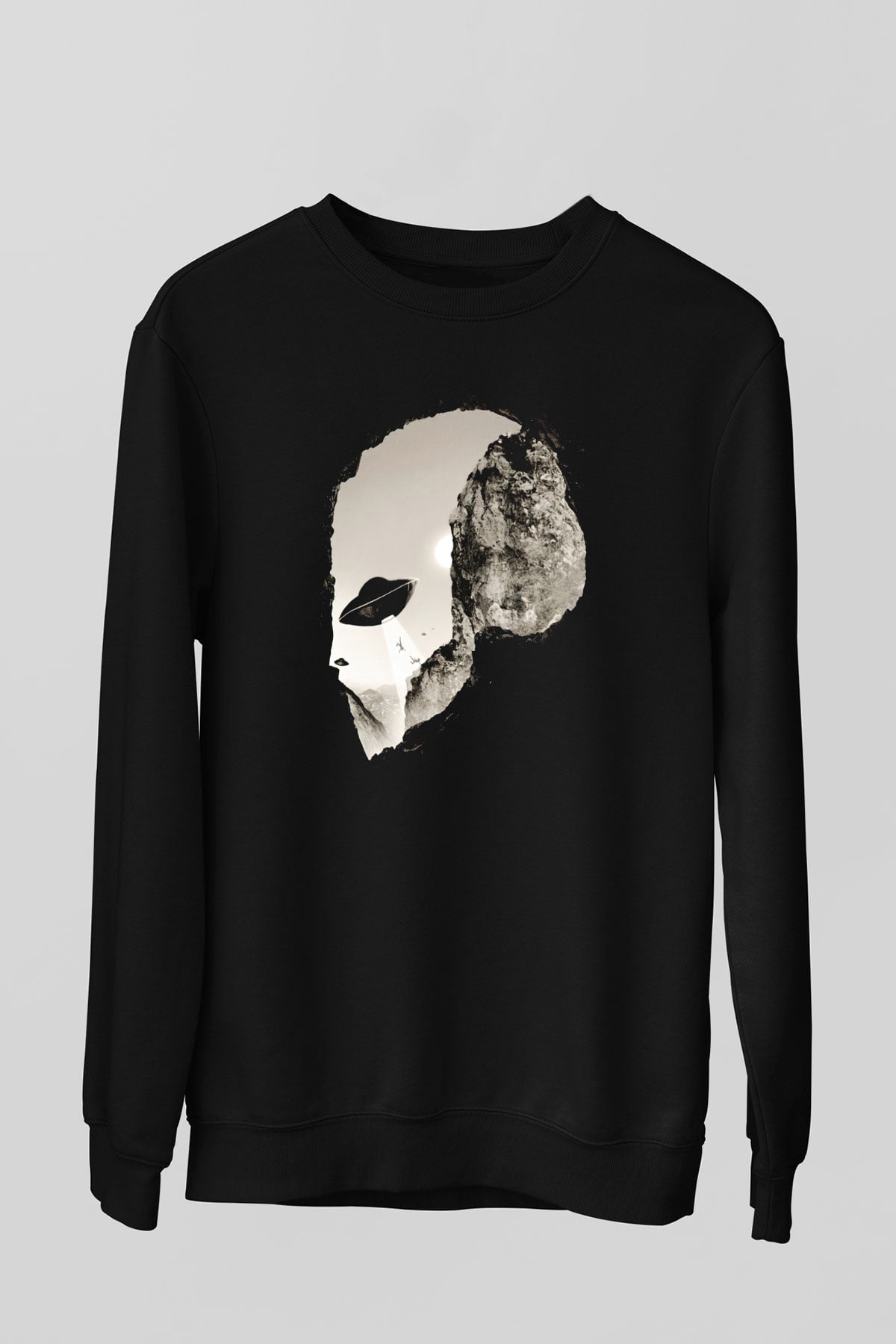 Alien Siyah Unisex Sweatshirt