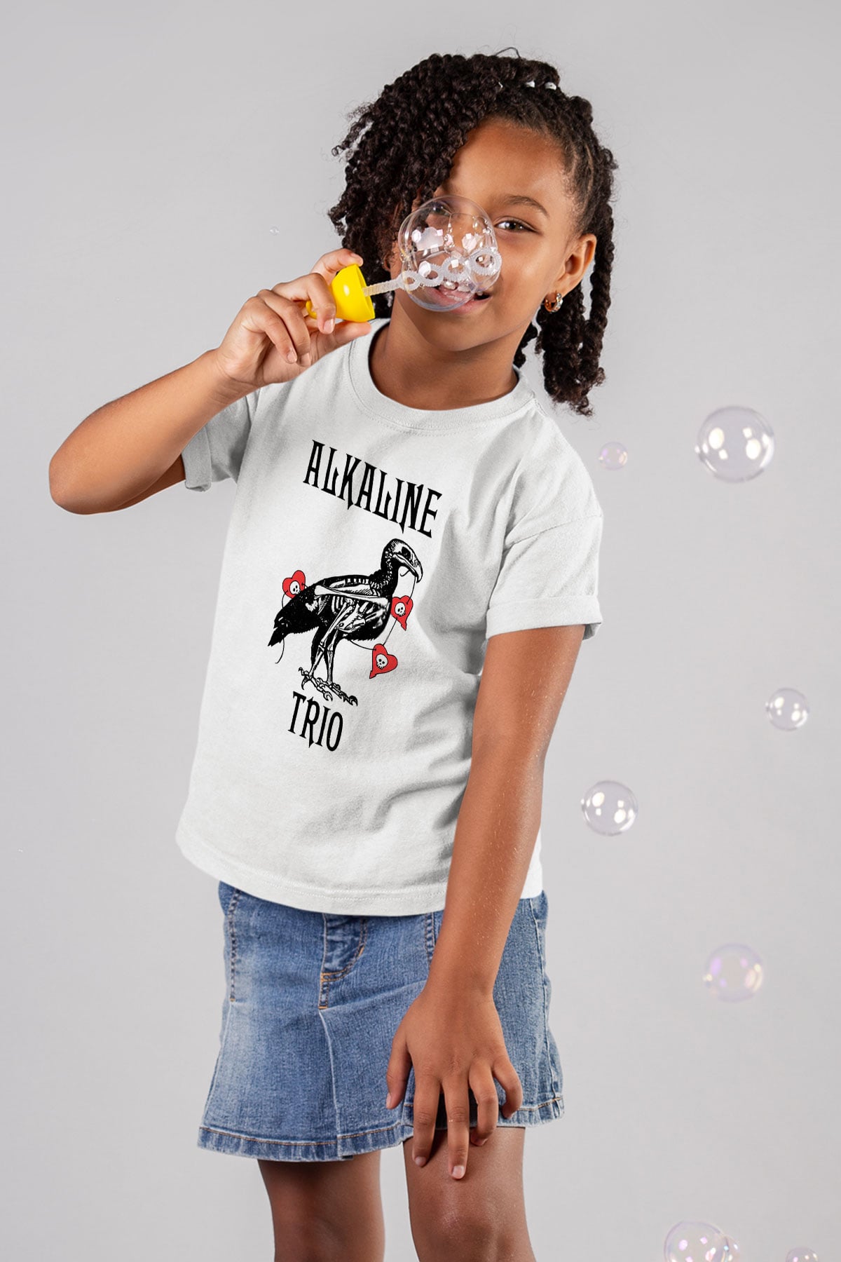 Alkaline Trio Baskılı Beyaz Unisex Çocuk Tişört