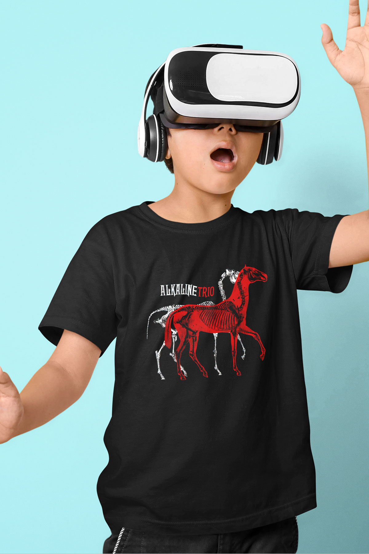 Alkaline Trio Baskılı Siyah Unisex Çocuk Tişört