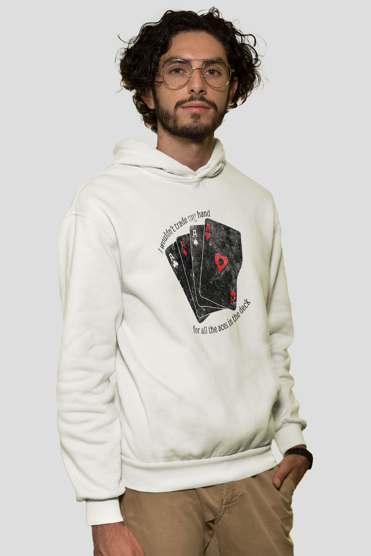 Alkaline Trio Beyaz Unisex Kapşonlu Sweatshirt