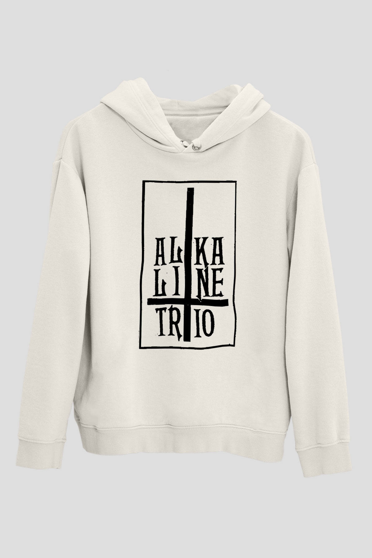 Alkaline Trio Beyaz Unisex Kapşonlu Sweatshirt