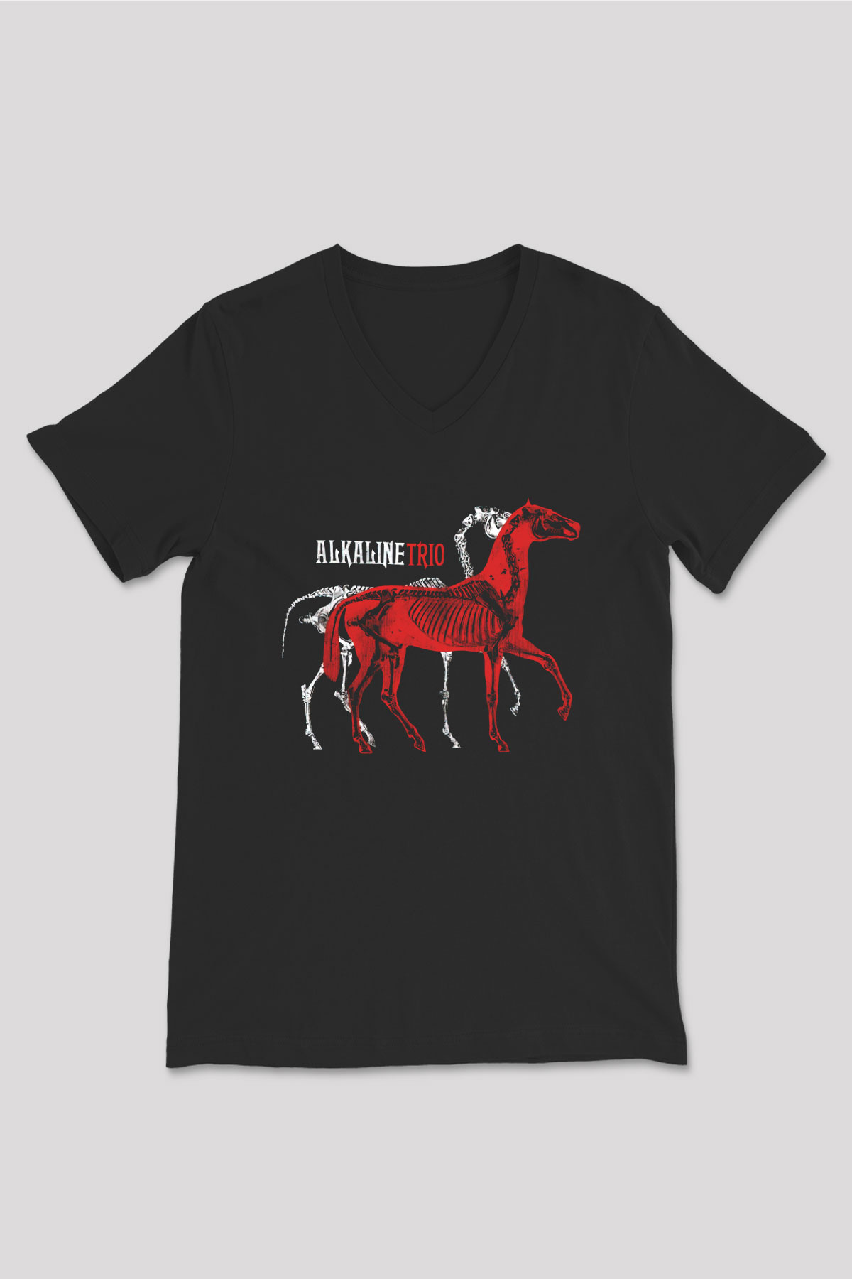 Alkaline Trio Siyah Unisex V Yaka Tişört T-Shirt
